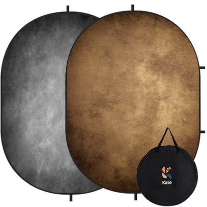 Kate Collapsible Backdrop Grey Brown Self Tape Backdrop 285 | Grey Brown Collapsible Backdrop 5'x6.5' Pop Up Backdrops,for Photography, YouTube Videos, and Live Streaming. - color: CB02