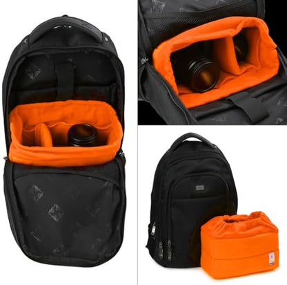 Koolertron Shockproof Camera Photo Bag for SLR TLR Camera Insert Partition Padded Case,Can be Put Directly Into the SLR Camera Bag With Freely Adjustable Compartment - color: Orange