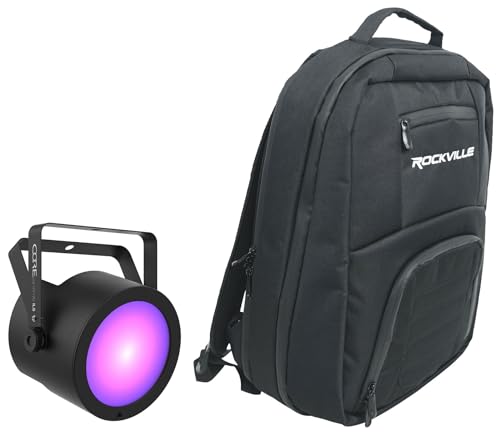 Audiosavings Bundle: Chauvet DJ COREpar UV 120 ILS 120w UV COB LED D-Fi USB DMX Par Can Wash Light Bundle with Rockville DJBP24 Rugged DJ Compact Backpack with 11 Compartments/Fits 17" Laptop.