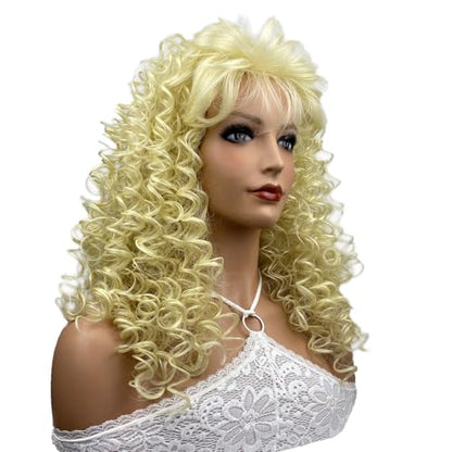 Aimole Long Curly Wigs Synthetic Heat Resistant Hair Cosplay Women Wig (613 Blonde) - color: 613 Blonde