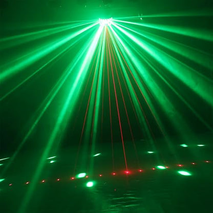 DJ Lights Party Light, Stage Disco Light 4 in 1 RGBW Derby Beam, Led Strobe, Remote & DMX Control Perfect for Wedding Bar Club Disco Party Festival Stage & DJ Lighting, Black