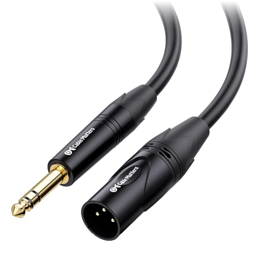 Cable Matters 6.35mm 1/4 Inch TRS to XLR Cable, Male to Male, 6ft | XLR to TRS Cable, M-M, Black, Not for Microphone Use - size: 6 ft