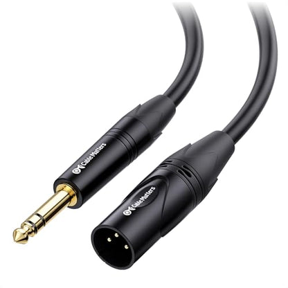 Cable Matters 6.35mm 1/4 Inch TRS to XLR Cable, Male to Male, 6ft | XLR to TRS Cable, M-M, Black, Not for Microphone Use - size: 6 ft
