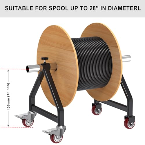 Insaga Wire Spool Rack Portable Cable Caddy with Wheels Wire Dispenser - color: Wire Spool Rack With Wheel