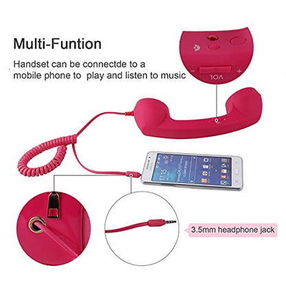 Oweisong Fun Telephone Purse for Women Novelty Pink Phone Tote Handbags Top Handle Shoulder Crossbdoy Bag - color: Rose Red