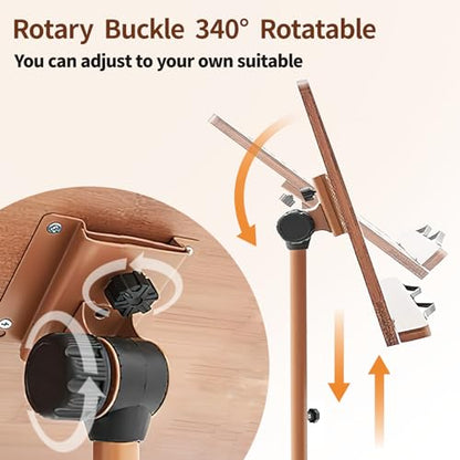 Sheet Music Stand - Portable Music Stand with Carrying Bag, Made of Wooden and Metal Build, Bamboo Conductor Podium Lectern Metal Stand Foldable with Adjustable Height & Angle for Home or Studio