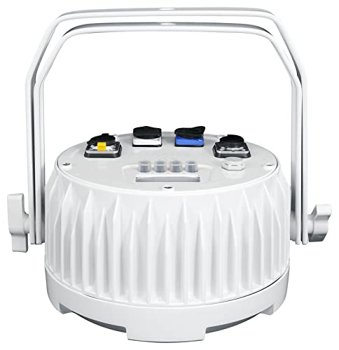 Rockville Wet PAR PRO White Outdoor RGBWA+UV Wall Wash Stage Light | IP54, 12 x 6-in-1 LEDs, 6/10-Channel DMX, Remote, 15/45 Degree Beam, Double Bracket, for Restaurant, Club