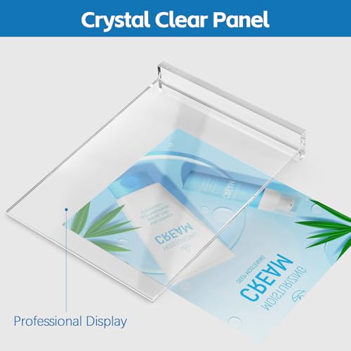 Dynta 8 Pack Acrylic Sign Holder 8.5 x 11, Clear Display Stand with Stable Base, Double Sided Table Sign Holder for Menus, Flyers, Office & Business Countertop Use - color: Clear, size: 8.5x11 8 Pack