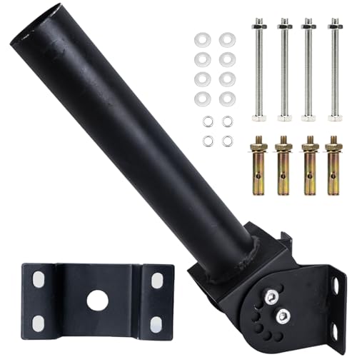 Mounting Brackets Extension Arm for Outdoor Light Fixtures, 9,5" Light Fixture Bracket Pole for Solar Street Lights, Corrosion Resistant Materials Adaptor for Outdoor Flood Light,Parking Lot Lights - size: 13.5" black thicken adjustable