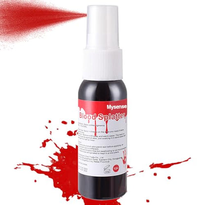 Mysense Fake Blood Spray - Washable Halloween Faux Blood Makeup for Clothes - Zombie Vampire Monster Scary Clown Costume SFX Cosplay, 1.05oz (30ml) - color: Fake Blood Spray - 1.05oz