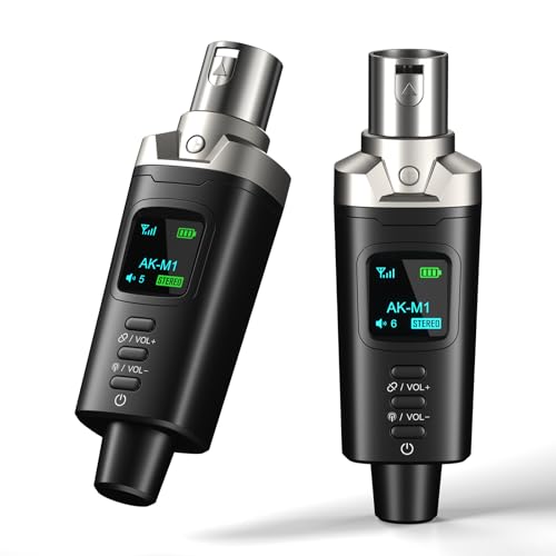 AK-M1 XLR Bluetooth Receiver-High-Fidelity Wireless Audio Adapter,100ft Stable Connection,Stereo for Speakers,Mixers,DJ Equipment,Weddings(2 Pack) - color: Receiver x2