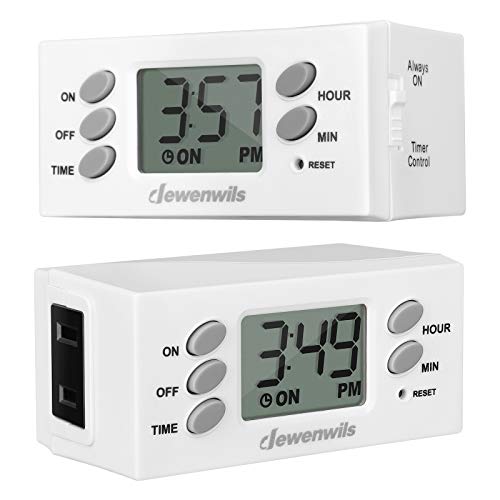 DEWENWILS 24 Hour Digital Light Timer, 1 Polarized Outlet | 125V 15A 1000W, Indoor Timer for Lamp, Fan, Aquarium, Decoration, Reptile Tank, White, UL Listed