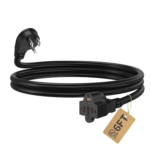 LUCKY TL Indoor Outdoor Extension Cord, 16/3 Black 6ft - color: Black, size: 6FT