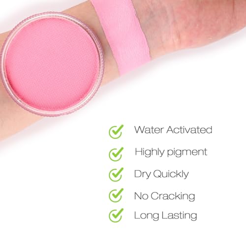 Bowitzki 30g Professional Face Paint Body Paint Water Based Face painting Makeup for Adults Split Cake Single Color (Light Pink) - color: Light Pink