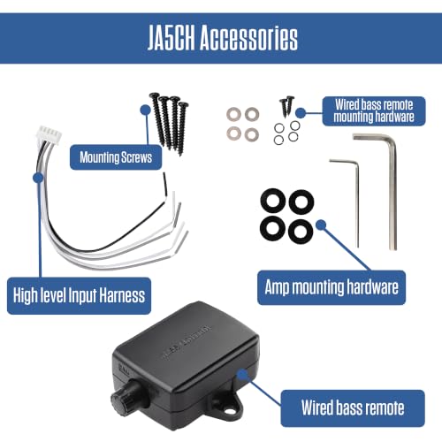 Jensen JA5CH 5-Channel Class-D Car Amp 1,500W Peak CTA-2006-D Certified | Powers 4 speakers & a subwoofer, bridgeable design, compact efficient build, CTA-2006-D certified Class-D 5-channel power - style: 5 Channel