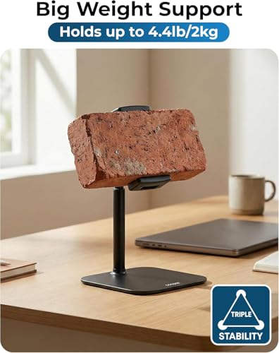 COOPER TabStand Mini 10" Tablet Stand, iPad Stand for Desk, Tablet Mount | 7.5-10" Adjustable, Weighted Base, Strong Grip, Portable Monitor Holder, Tripod iPad Holder; Fits Samsung, Kindle, iPad Pro - color: C - Mini Black