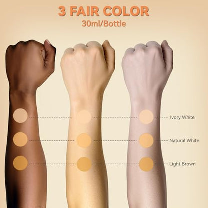 OPHIR Airbrush Foundation Set, 3 Fair Shades Makeup Colors - color: Fair-3 Colors