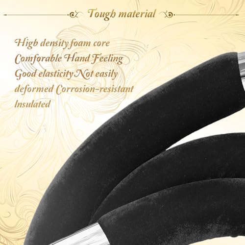 2PCS Black Velvet Stanchion Rope 5 Ft Crowd Control Ropes Barrier with Silver Hooks for Party - color: Black&Silver, size: 2PCS
