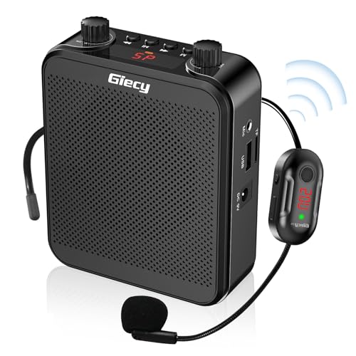 30W Portable Voice Amplifier with Wireless Microphone Headset, 2800mAh Rechargeable PA System Speaker Personal Microphone Speech Power Amplifiers Loudspeaker for Teachers/Metting/Tour Guide - size: Standard Black