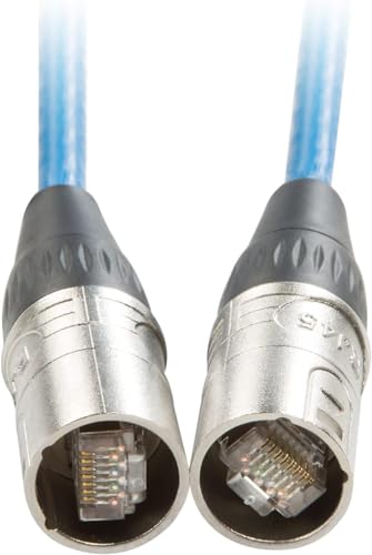 LyxPro 4 Channel 3 Pin Multi Network XLR Cable Breakout M&F to RJ45 Ethercon 15 Feet CAT6 Shielded Ethercon RJ45 for Audio, Sound and Lighting Cable - size: 15FT