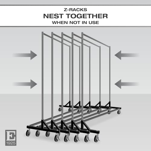 Econoco Economy Z-Rack, Collapsible, Black, 64" L x 24" W x 70" H - color: Black, style: Z Rack