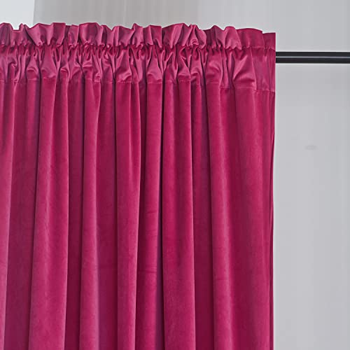 Roslynwood Velvet Berry Curtain 84 inches Long - Curtains Block Light Curtains Drapes Rod Pocket Thermal Insulated Window Treatment for Dining Room/Living Room, W52 x L84, 2 Panels - color: Berry, size: 52"W x 84"L (Pack of 2)