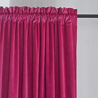 Roslynwood Velvet Berry Curtain 84 inches Long - Curtains Block Light Curtains Drapes Rod Pocket Thermal Insulated Window Treatment for Dining Room/Living Room, W52 x L84, 2 Panels - color: Berry, size: 52"W x 84"L (Pack of 2)