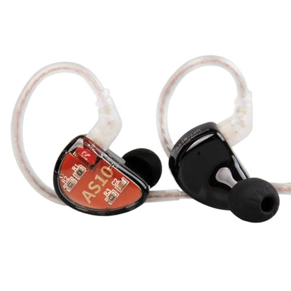 KZ AS10 IEM Headphone, 5 Balanced Armature Driver KZ Earbuds Wired Earphone, Stereo HiFi in Ear Monitor Headphone Musician Headset Earphone with Detachable 2 Pin Cable(No Microphone, Black) - color: Black, size: NO Microphone