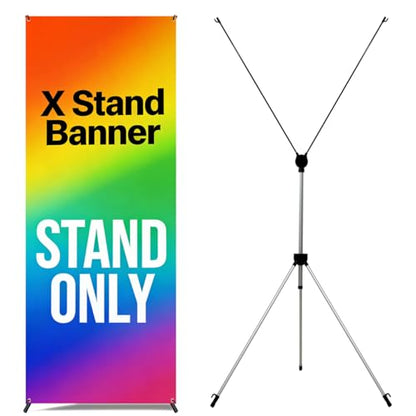 4U Media&Displays X Frame Banner Stand 2 Pack Adjustable 24"x72", Heavy Duty Portable Trade Show Banner Display Stand with Carrying Bag, Easy Setup Backdrop Support (Stand Only) - size: 2 PACK
