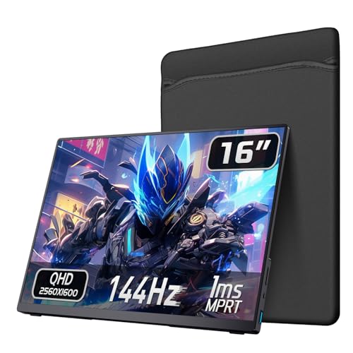 Portable Travel Monitor 2K 144Hz 16" for Laptop PC Switch Xbox PS5/4