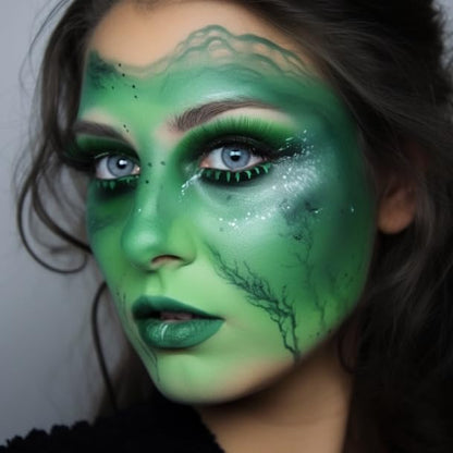 BOBISUKA Green Face Paint, Blendable Cream Body paint, Eye Black for Sports Baseball Softball Football, Face Painting Kit for Zombie, Monster, Camo, Witch Halloween Cosplay, Costume, Parties - color: Green