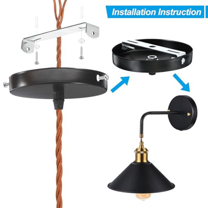 PATIKIL 200mm Ceiling Light Plate Kit, 1 Set Light Fixture Mounting Bracket Plate Steel Crossbar for Home Pendant Wall Light with Screw Washer Nut 2 Color Cap - size: 200mm