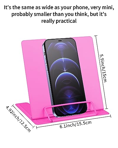 MSDADA Small Desk Book Stand Metal Reading Rest Book Holder | Adjustable Cookbook Documents Holder Portable Sturdy Bookstands for Recipes Textbooks Tablet Music Books(Rose Red) - color: Rose Red