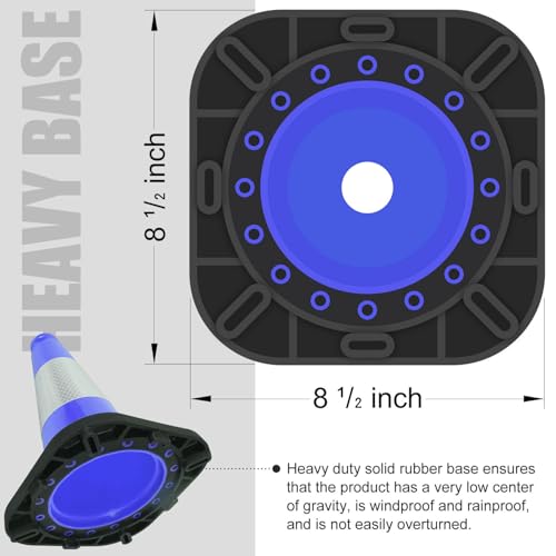 6 Pack 12" Inch Blue PVC Traffic Cones with Heavy-Duty Base, High-Visibility All-Weather Safety Cones for Road Construction, Parking Lot, and Garage Use (6, Blue, 12" Small) - color: Blue, size: 12" Small
