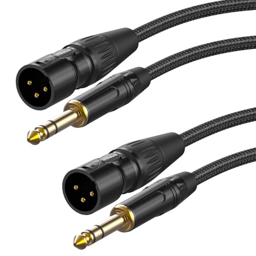 XLR to 1/4, TRS to XLR Male 25ft 2Packs Gold-Plated Connectors - size: XLR Male 25ft 2Pack