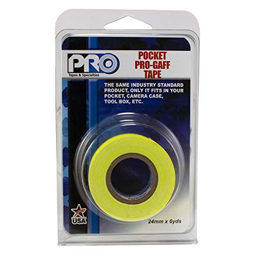 Pro Tapes 306GB16MFLYEL1 PRO Pocket Gaff Tape, 1" x 6 yd, Fluorescent Yellow - color: Fluorescent Yellow, size: 1 inch