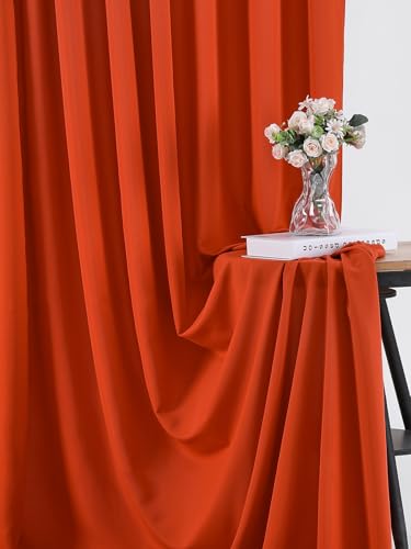 Rust Backdrop Curtains 10ftx8ft Thanksgiving Polyester Photo Drapes - color: Rust, size: 2 Panels 5ft X 8ft