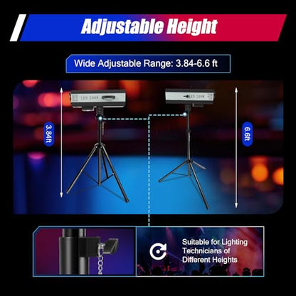 200W LED Follow Spotlight Stage Light, AC 110V Adjustable Aperture LED DJ Performance Lights with Stand, Manual Control Follow Spot Light DJ Wash Light w/Stand