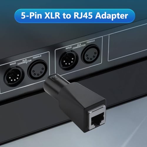CERRXIAN 5-Pin XLR to RJ45 Adapter,DMX512 5-Pin XLR Male to Ethernet Cat5 Network Connector Plug for Lighting Console,Can use Any CAT-5 Ethernet Cable as a DMX512 Cable, DMX Controller Etc - style: 5Pin XLR Male