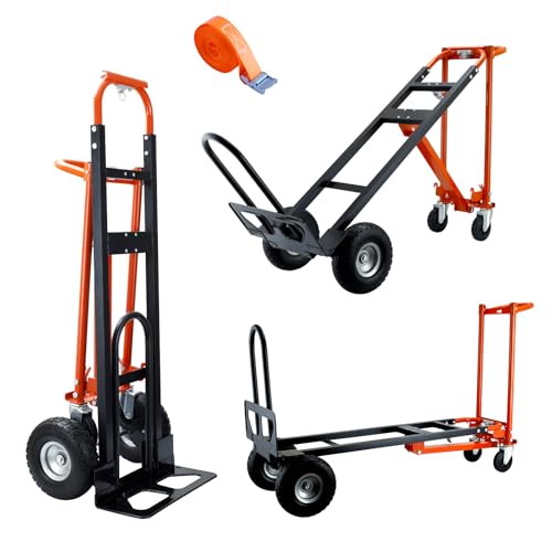 4 in 1 Convertible Hand Truck Dolly Cart, 1000lb Orange - color: Orange