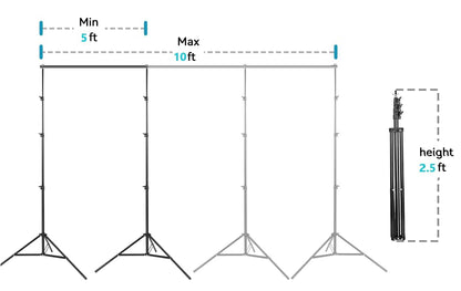 8.5 X 10FT/2.6 X 3M Background Stand Support System Kit with Carrying Case for Clamps and Canvas,for Photo Video Shooting