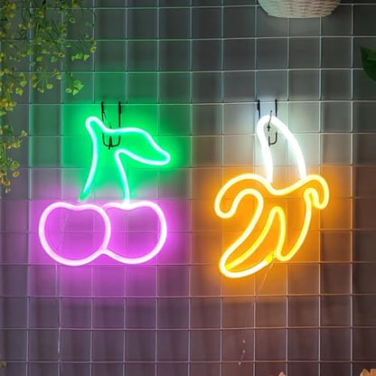 JYWJ Banana LED Neon Signs Desktop Wall Decoration Light | USB or Battery Powered, 3-AA Battery Option, Party Decoration, Business Decor Use, Desktop & Wall Mount - style: Banana
