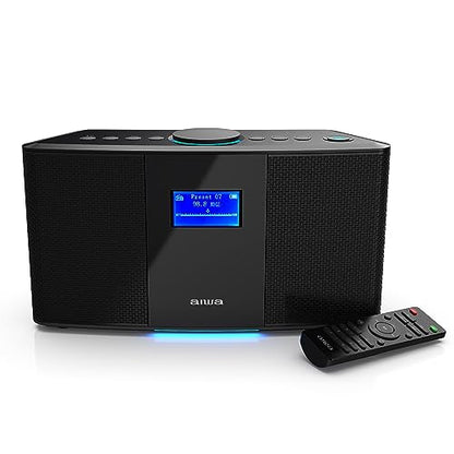Aiwa Exos 5 Wireless Speaker - Unleash Powerful Sound and Versatile Connectivity On-The-Go Experience Bluetooth Freedom, FM Radio, Clock, 20W RMS, LCD Display, and Alarm Clock Functionality - size: Exos-5