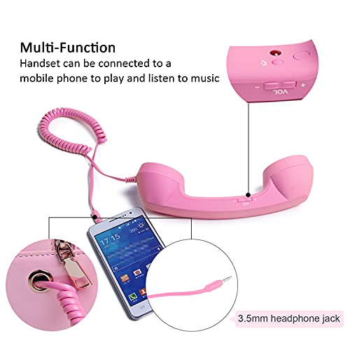 Oweisong Fun Telephone Purse for Women Novelty Pink Phone Tote Handbags Top Handle Shoulder Crossbdoy Bag - color: Pink