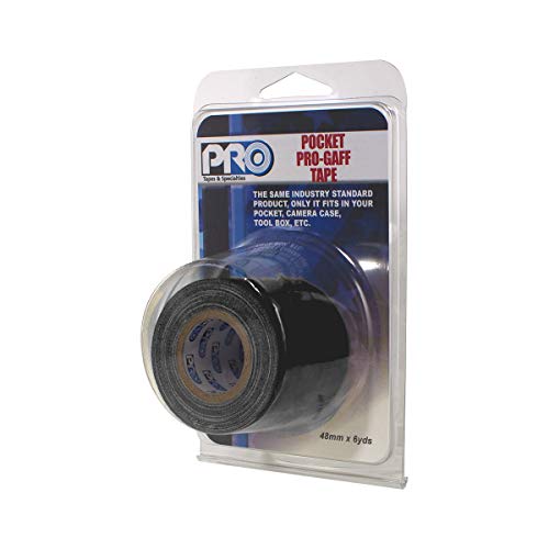 Pro Tapes Pocket Gaff Tape 2 inch (48mm) x 6 Yards Length Black Matte. Pocket Size Gaffers Tape. Made in The USA. Holds Tight, Easy to Remove. - color: Black, size: 2 inches