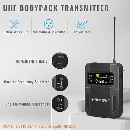 Phenyx Pro UHF Bodypack Transmitter with 3-Pin XLR Jack PWB-52