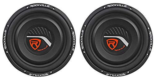 Rockville W12T4S4 12" SVC 4-Ohm Slim Car Subwoofer, 1400W, 2-Pack | CEA-2031 Compliant, 2" Voice Coil, Strontium Magnet, Butyl Surround, Steel Basket, Chrome Terminals, 3.7" Depth, 34Hz-500Hz