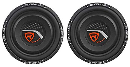 Rockville W12T4S4 12" SVC 4-Ohm Slim Car Subwoofer, 1400W, 2-Pack | CEA-2031 Compliant, 2" Voice Coil, Strontium Magnet, Butyl Surround, Steel Basket, Chrome Terminals, 3.7" Depth, 34Hz-500Hz