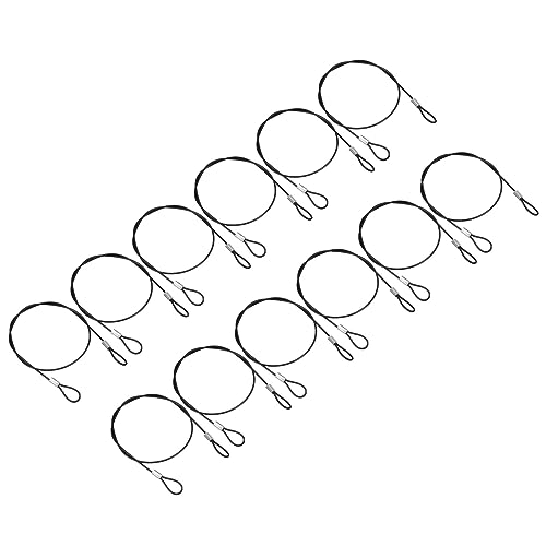 PATIKIL 1.6Ft Safety Cable Lock, 8 Pack Stainless Steel 2mm Dia Security Wire Rope with Double Loop for Stage Lighting Luggage Lock Black - size: 1.6 Ft