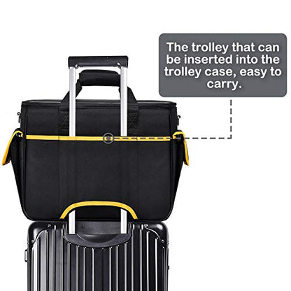 CAB55 Sewing Machine Case - Carrying Bag with Removable Padding, Tote for Machine and Accessories - color: Black